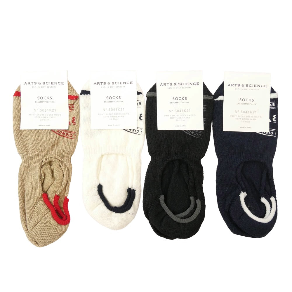 アーツ＆サイエンス ショートソックス 4足セット 靴下 マルチカラー系 25-27cm【新古品】【未使用】【中古】