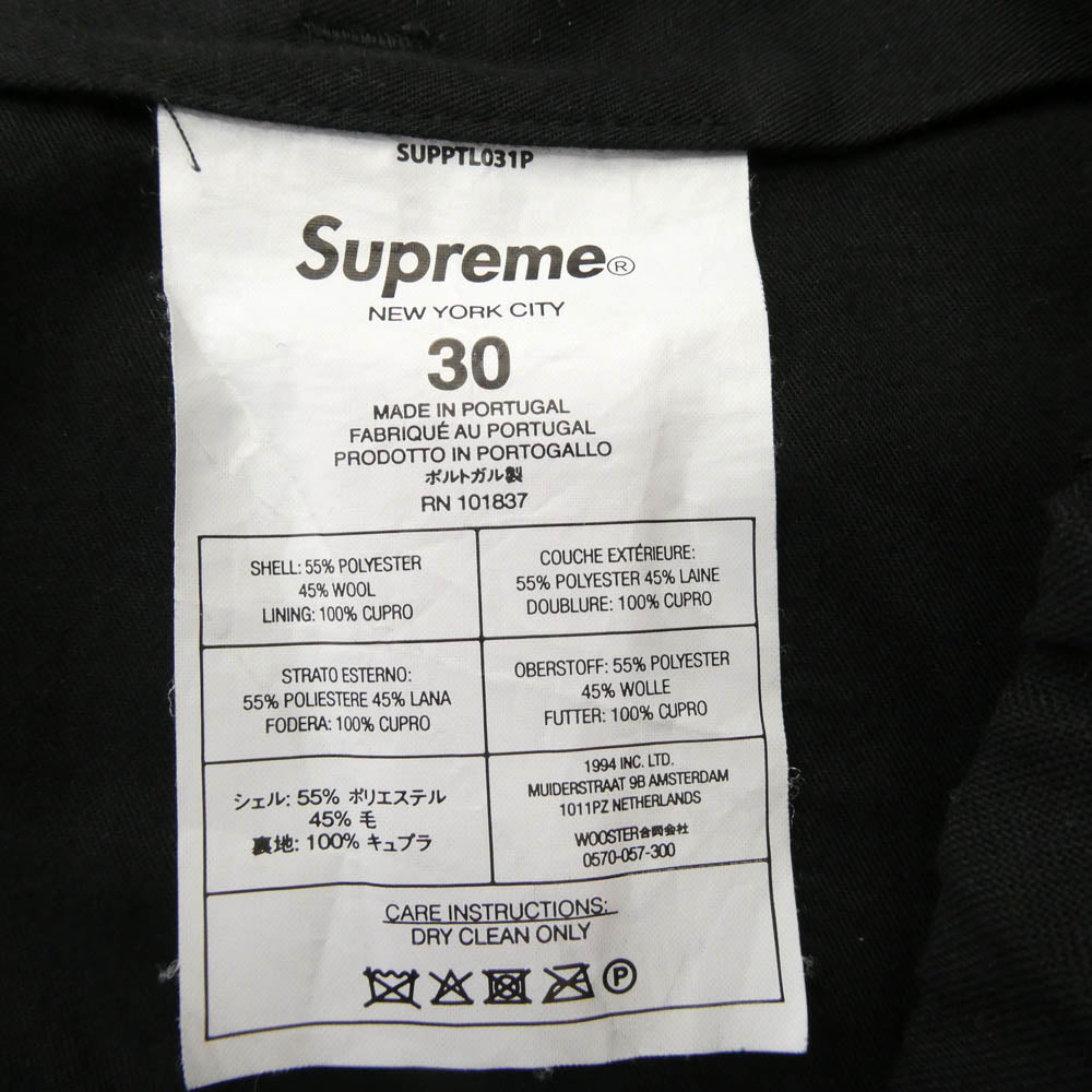 Supreme シュプリーム 22ss pleated trouser プリ―テッド トラウザー スラックス パンツ ブラック系 30 ブラック系 30【中古】