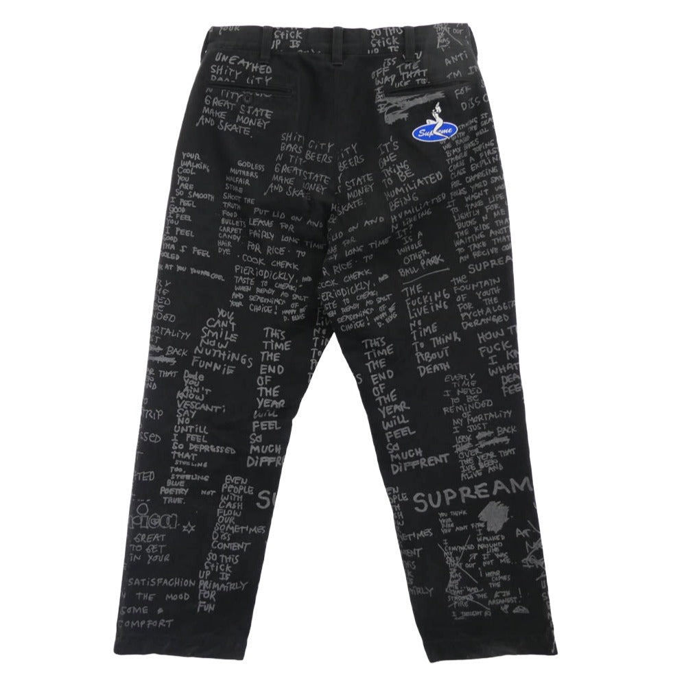Supreme シュプリーム 23SS Gonz Poems Chino Pant マークゴンザレス ゴンズ ポエム チノ パンツ ブラック系 32 ブラック系 32【中古】
