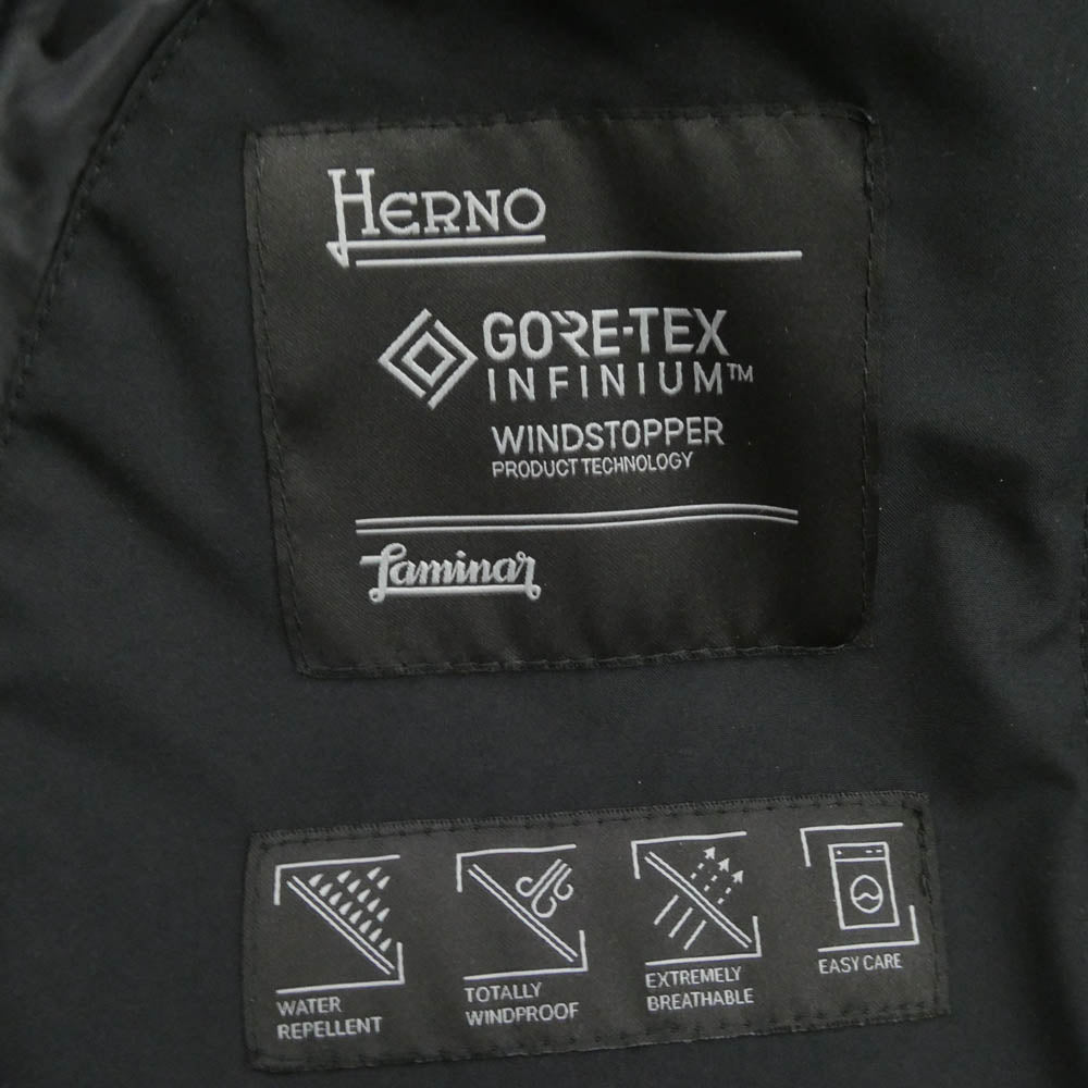 Herno ヘルノ PI155DL-11106-9300 GORE-TEX WINDSTOPPER Laminar ラミナー ダウンジャケット ブラック系 42【中古】