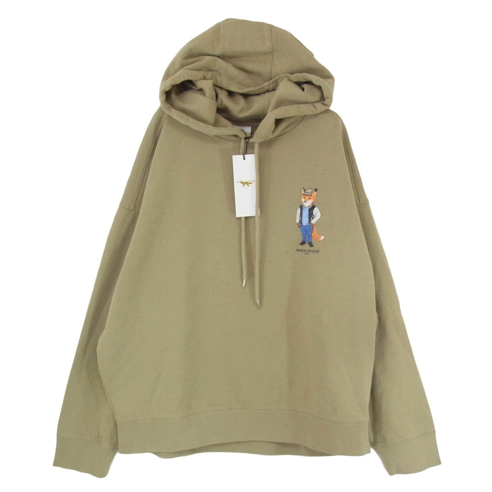 メゾンキツネ PM00707KM0340 ドレスド フォックス オーバーサイズ フーディー プルオーバー パーカー ブラウン系 L【極上美品】【中古】