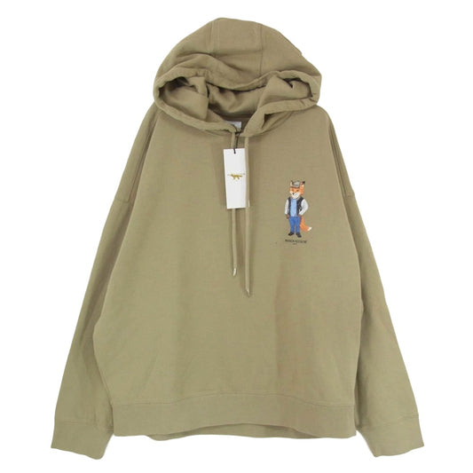 メゾンキツネ PM00707KM0340 ドレスド フォックス オーバーサイズ フーディー プルオーバー パーカー ブラウン系 L【極上美品】【中古】