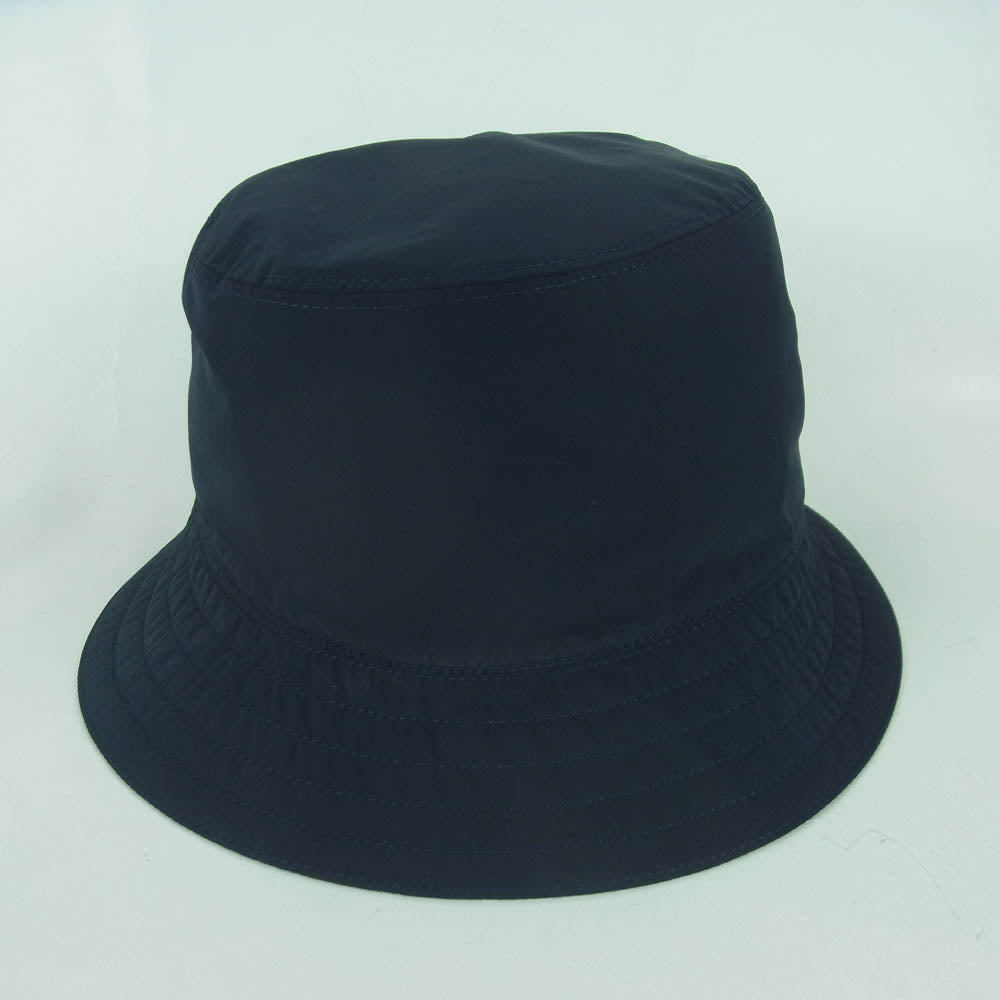 HERMES エルメス Fred Etriers reversible bucket hat フレッド・エトリエ リバーシブル バケットハット ネイビー系 58【中古】