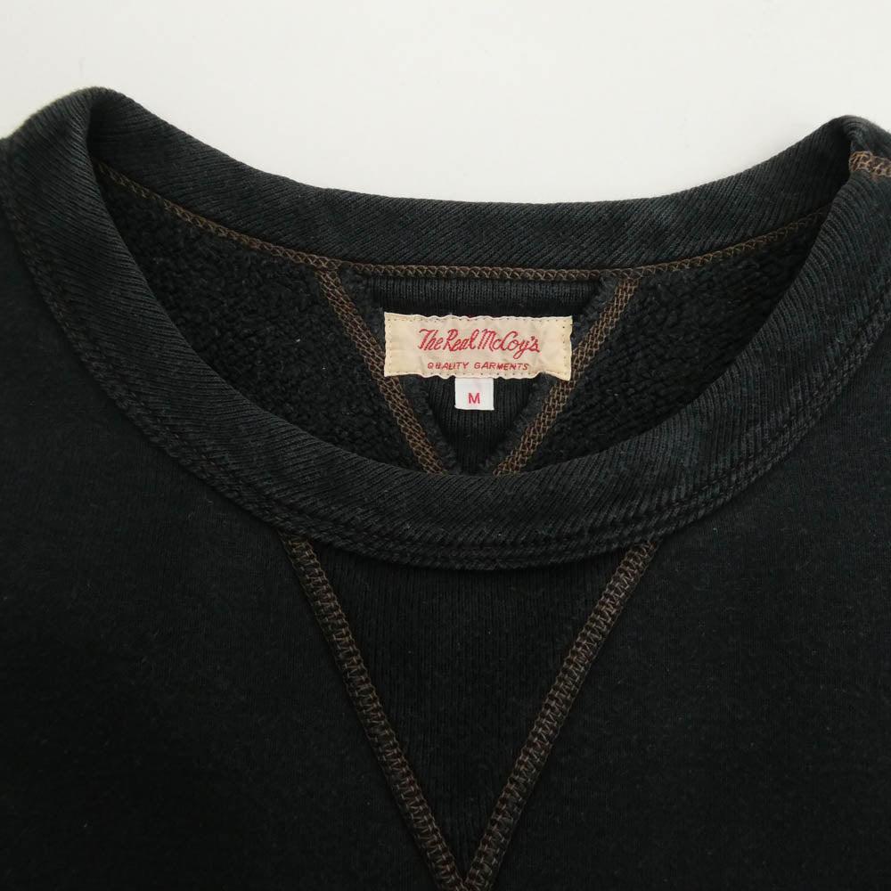 The REAL McCOY'S ザリアルマッコイズ 10 oz. LOOPWHEEL CREWNECK SWEATSHIRT ループウィール 両V スウェットシャツ ブラック系 M【中古】