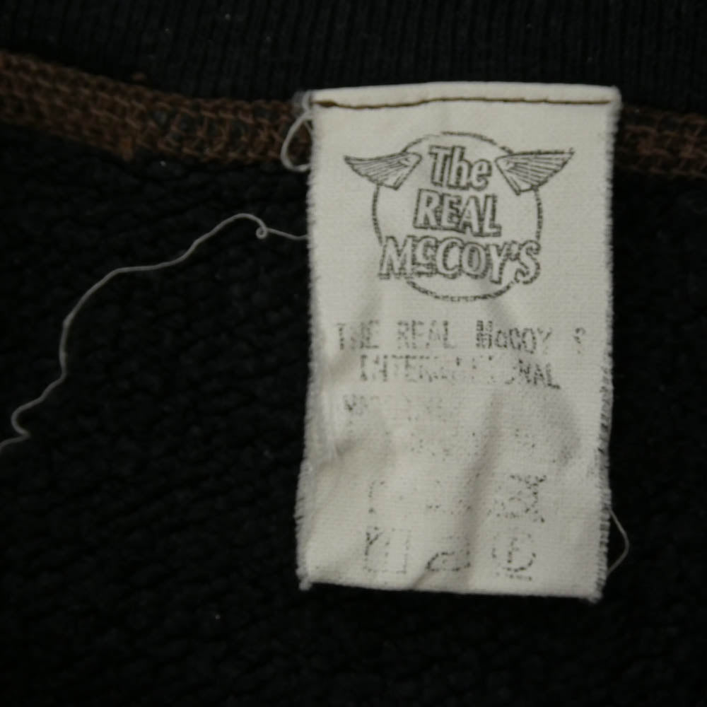 The REAL McCOY'S ザリアルマッコイズ 10 oz. LOOPWHEEL CREWNECK SWEATSHIRT ループウィール 両V スウェットシャツ ブラック系 M【中古】