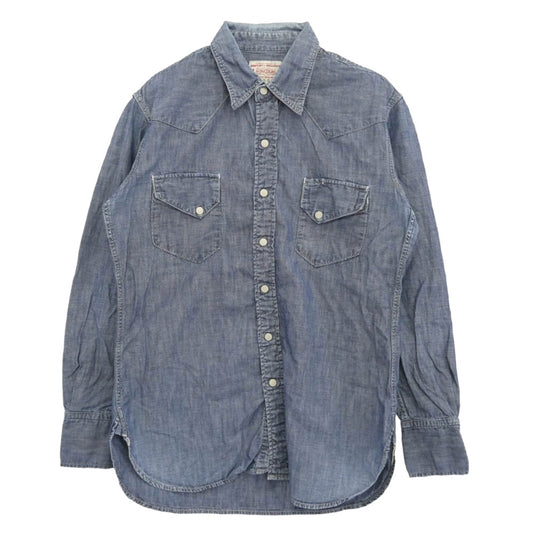 BONCOURA ボンクラ CHAMBRAY WESTERN SHIRT ウエスタン シャンブレー 長袖シャツ ライトブルー系 36【中古】