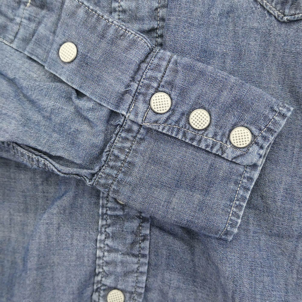 BONCOURA ボンクラ CHAMBRAY WESTERN SHIRT ウエスタン シャンブレー 長袖シャツ ライトブルー系 36【中古】