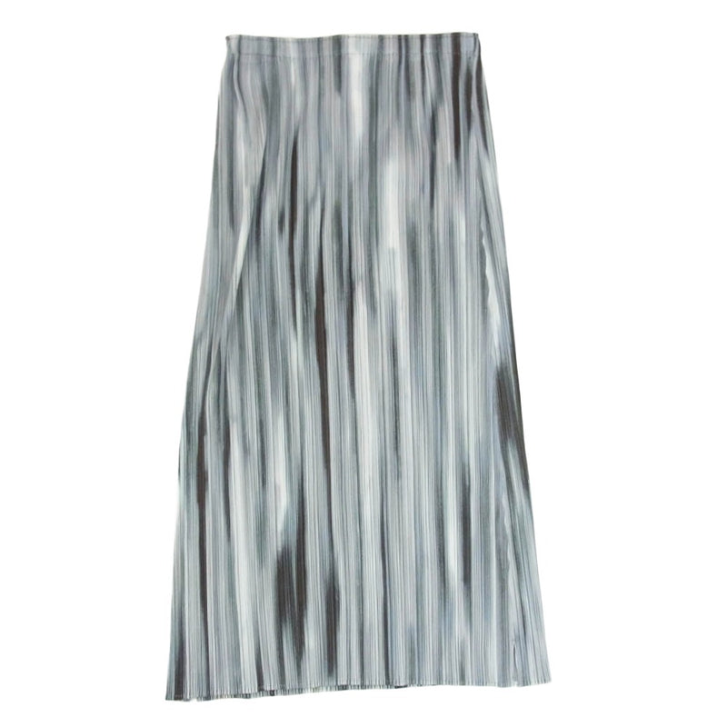 PLEATS PLEASE プリーツプリーズ イッセイミヤケ PP51-JG646 プリーツ加工 グラデーションストライプ ロング スカート グレー系 3【中古】