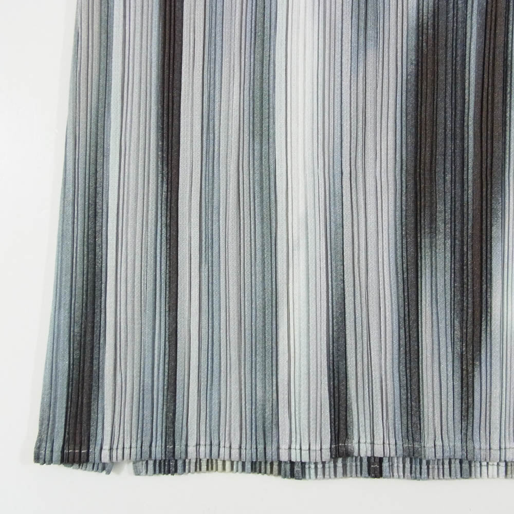 PLEATS PLEASE プリーツプリーズ イッセイミヤケ PP51-JG646 プリーツ加工 グラデーションストライプ ロング スカート グレー系 3【中古】