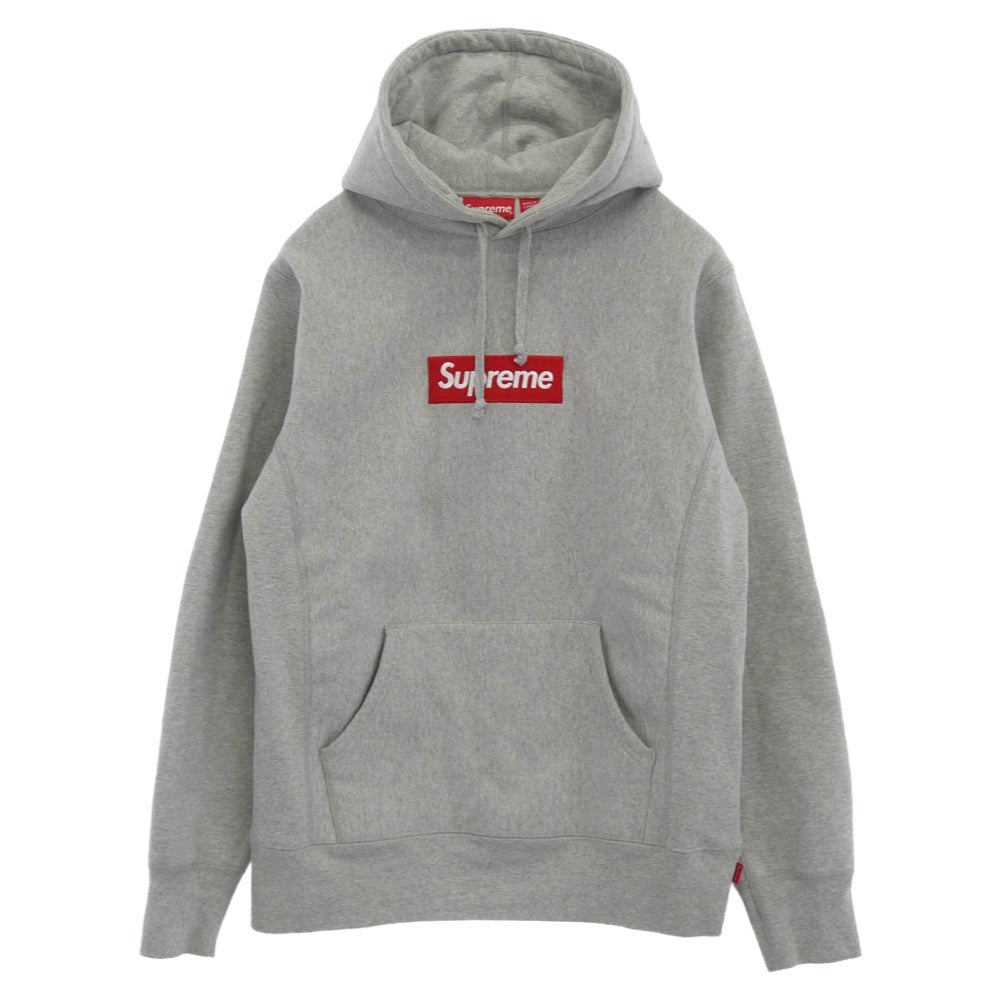 Supreme シュプリーム 16AW BOX LOGO HOODED SWEATSHIRT ボックスロゴ フーデッド スウェットシャツ プルオーバー パーカー グレー系 M【中古】
