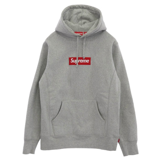Supreme シュプリーム 16AW BOX LOGO HOODED SWEATSHIRT ボックスロゴ フーデッド スウェットシャツ プルオーバー パーカー グレー系 M【中古】