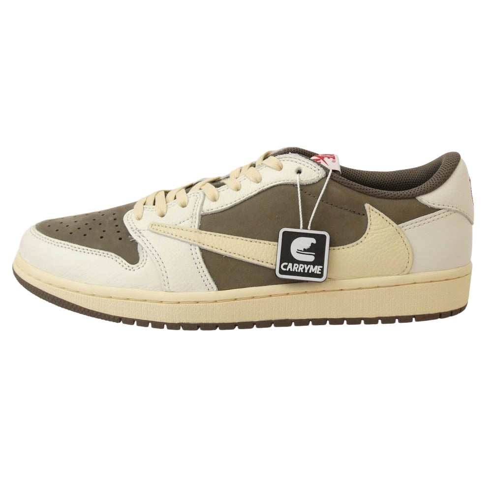 NIKE ナイキ DM7866-162 【フェイクバスターズ鑑定済】Travis Scott トラヴィススコット Air Jordan 1 Low OG SP Reverse Mocha Sail and Ridgerock エアジョーダン ローカット リバースモカ セイル リッジロック スニーカー チャコール系 27cm【極上美品】【中古】