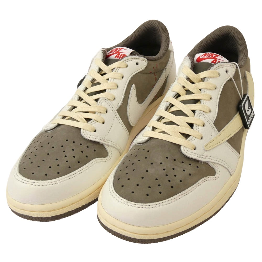 NIKE ナイキ DM7866-162 【フェイクバスターズ鑑定済】Travis Scott トラヴィススコット Air Jordan 1 Low OG SP Reverse Mocha Sail and Ridgerock エアジョーダン ローカット リバースモカ セイル リッジロック スニーカー チャコール系 27cm【極上美品】【中古】