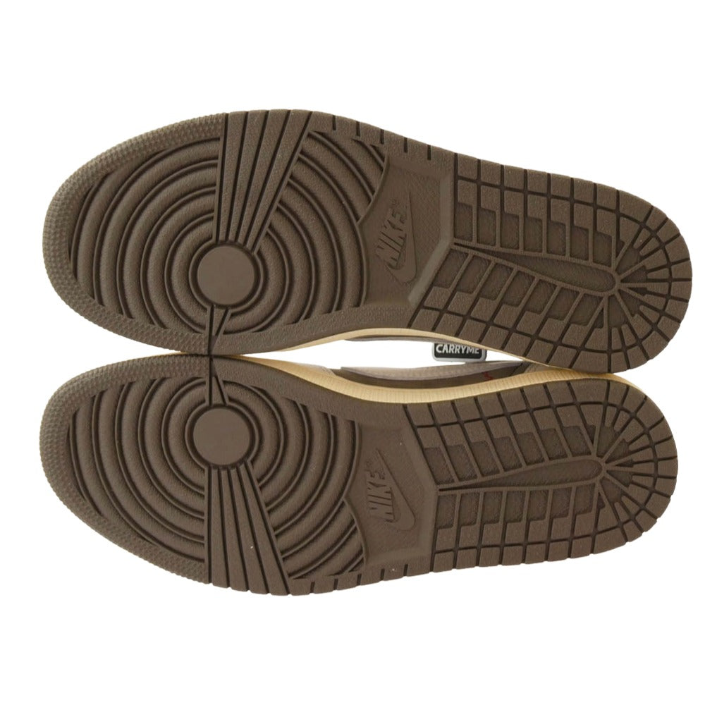 NIKE ナイキ DM7866-162 【フェイクバスターズ鑑定済】Travis Scott トラヴィススコット Air Jordan 1 Low OG SP Reverse Mocha Sail and Ridgerock エアジョーダン ローカット リバースモカ セイル リッジロック スニーカー チャコール系 27cm【極上美品】【中古】