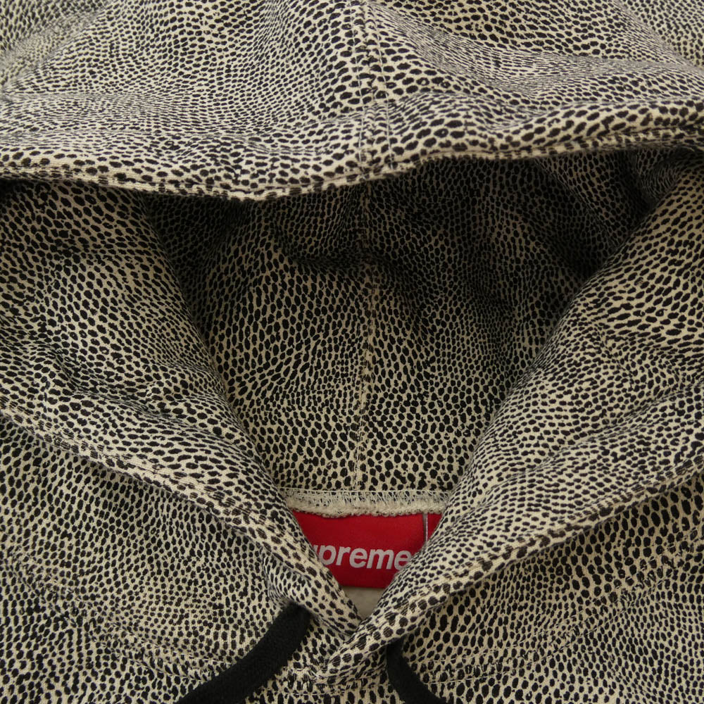 Supreme シュプリーム 25SS Small Box Hooded Sweatshirt Snakeskin スモールボックスロゴ フーデッド スウェットシャツフーディ パーカー ブラック系 ホワイト系 M【中古】