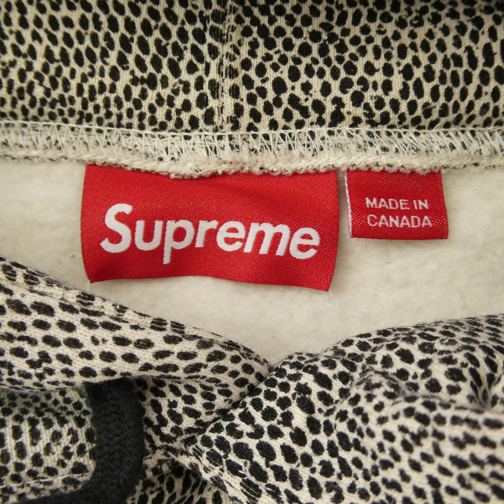 Supreme シュプリーム 25SS Small Box Hooded Sweatshirt Snakeskin スモールボックスロゴ フーデッド スウェットシャツフーディ パーカー ブラック系 ホワイト系 M【中古】