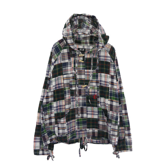 フェイクアスフラワーズ チェック柄 パッチワーク プルオーバー シャツ ジャケット マルチカラー系 2【中古】