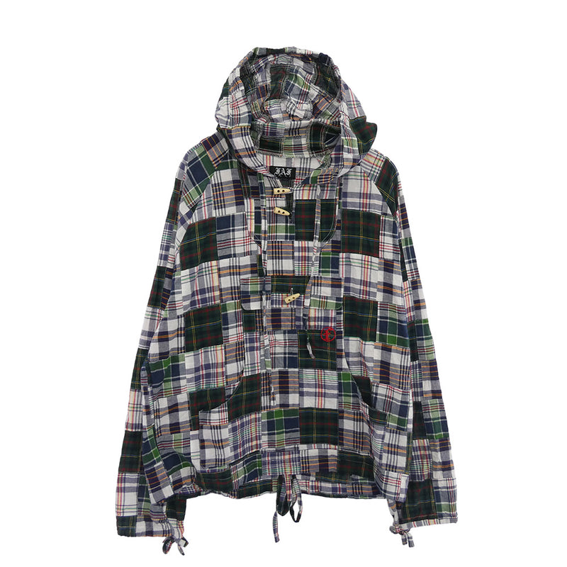 フェイクアスフラワーズ チェック柄 パッチワーク プルオーバー シャツ ジャケット マルチカラー系 2【中古】