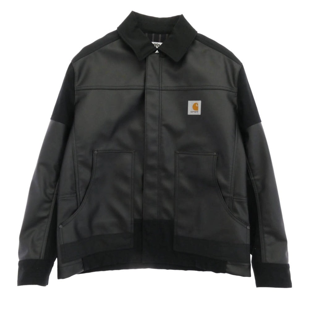 JUNYA WATANABE COMME des GARCONS MAN ジュンヤワタナベコムデギャルソンマン 24SS WM-J904 eYe アイ × Carhartt カーハート エステルオックス フェイクレザー 綿ダック ジャケット ブラック系 S【中古】
