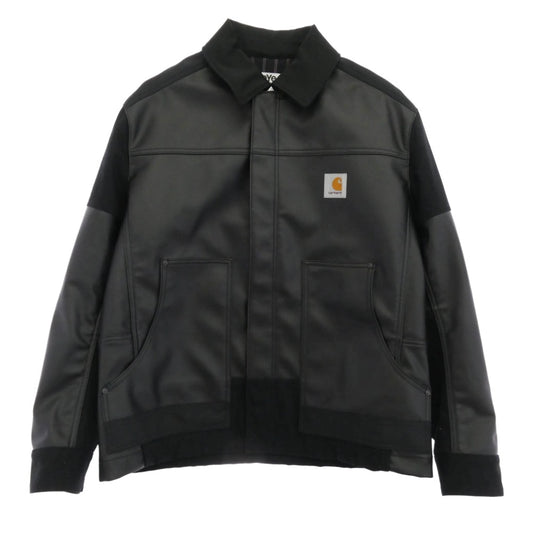 JUNYA WATANABE COMME des GARCONS MAN ジュンヤワタナベコムデギャルソンマン 24SS WM-J904 eYe アイ × Carhartt カーハート エステルオックス フェイクレザー 綿ダック ジャケット ブラック系 S【中古】