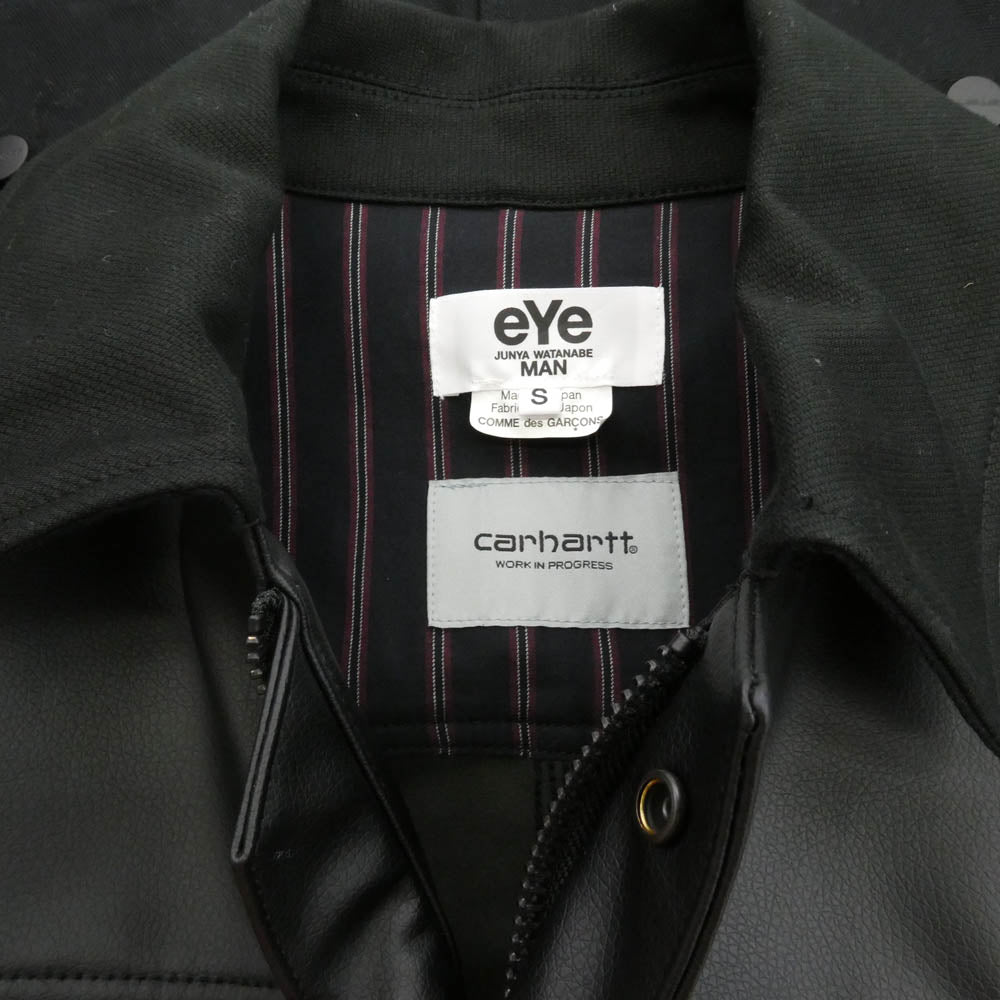 JUNYA WATANABE COMME des GARCONS MAN ジュンヤワタナベコムデギャルソンマン 24SS WM-J904 eYe アイ × Carhartt カーハート エステルオックス フェイクレザー 綿ダック ジャケット ブラック系 S【中古】