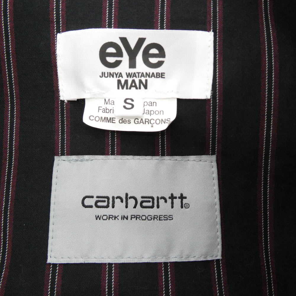 JUNYA WATANABE COMME des GARCONS MAN ジュンヤワタナベコムデギャルソンマン 24SS WM-J904 eYe アイ × Carhartt カーハート エステルオックス フェイクレザー 綿ダック ジャケット ブラック系 S【中古】