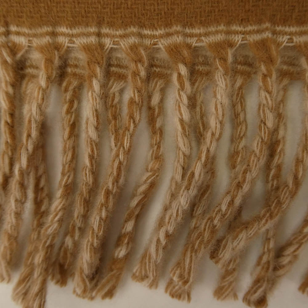 GUCCI グッチ 715497 3GB02 イタリア製 インターロッキング ウール カシミア スカーフ フリンジ マフラー ブラウン系 ベージュ系 33‐200cm【極上美品】【中古】