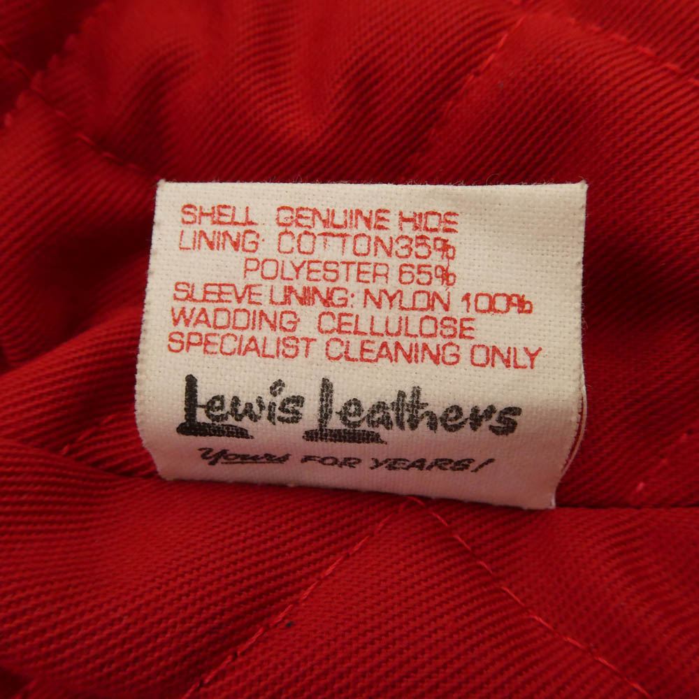 Lewis Leathers ルイスレザー 英国製 CYCLONE サイクロン 裏地キルティング ライダース レザー ジャケット ブラック系 36【中古】