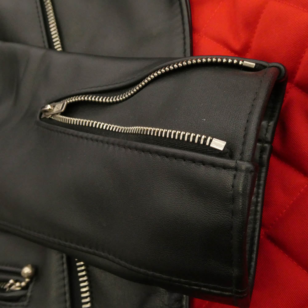 Lewis Leathers ルイスレザー 英国製 CYCLONE サイクロン 裏地キルティング ライダース レザー ジャケット ブラック系 36【中古】