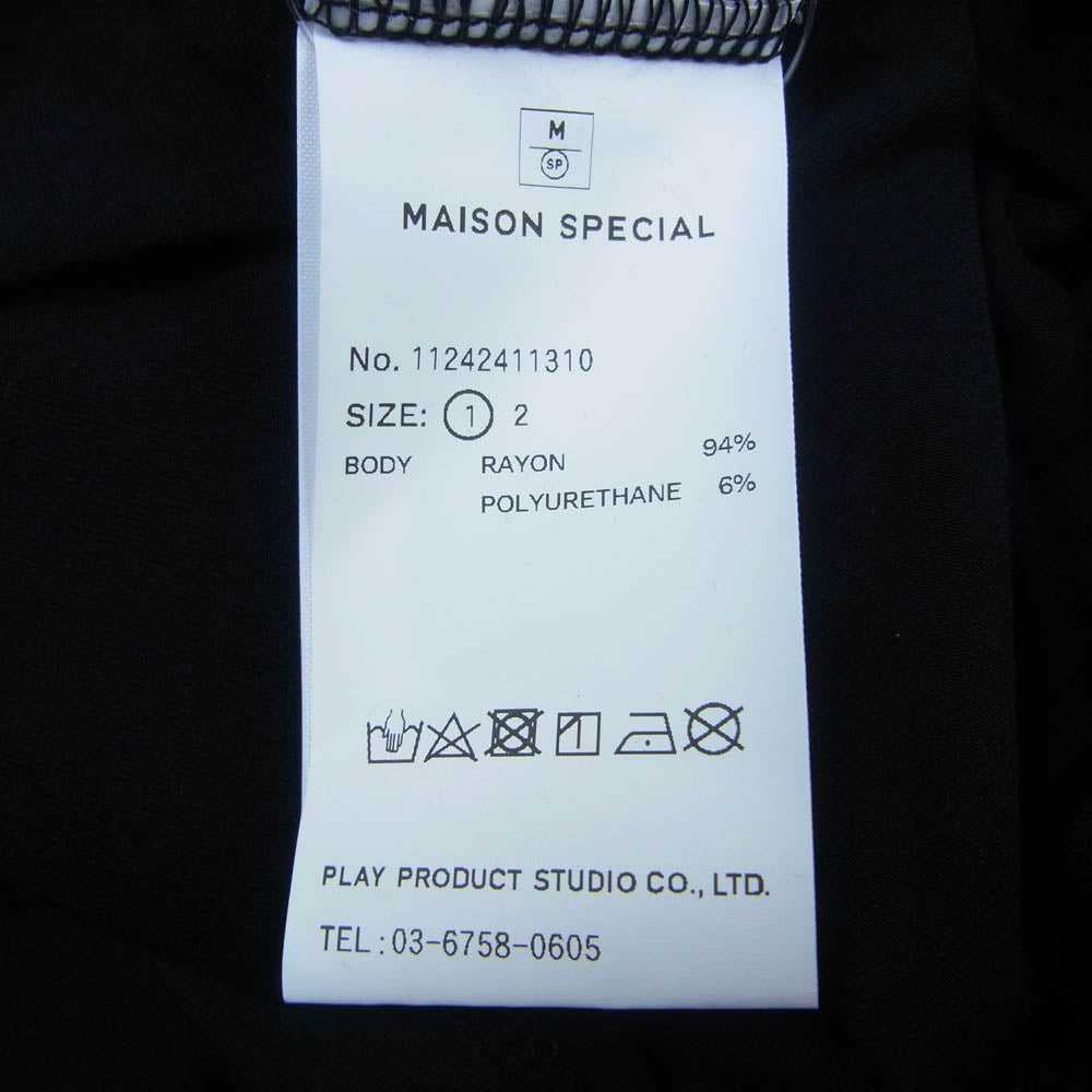 MAISON SPECIAL メゾンスペシャル 11242411310 Modal Prime Over Turtle Neck Long Sleeve T-Shirt モダール プライムオーバー タートルネック 長袖カットソー ブラック系 1【中古】