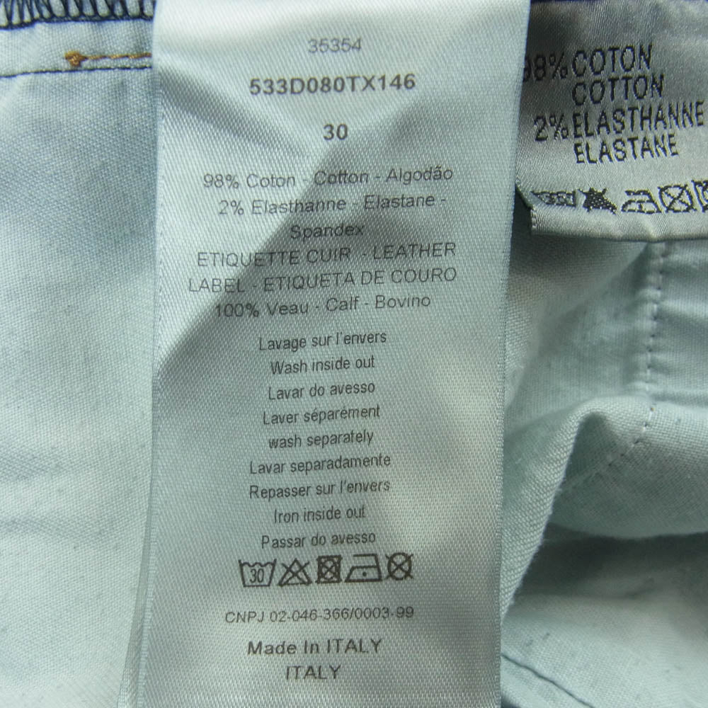 DIOR HOMME ディオールオム 15SS 533D080TX146 ジップポケット ボタンフライ スキニー デニム パンツ インディゴブルー系 30【中古】