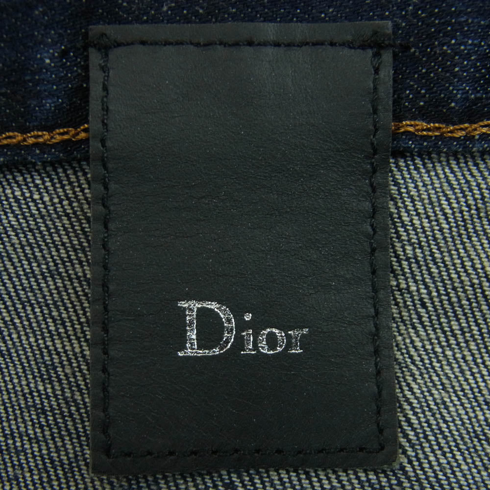 DIOR HOMME ディオールオム 133D016TX995 JAKE ジェイク ヴィンテージ加工 ボタンフライ ストレートスリム スキニー デニム パンツ インディゴブルー系 30【中古】