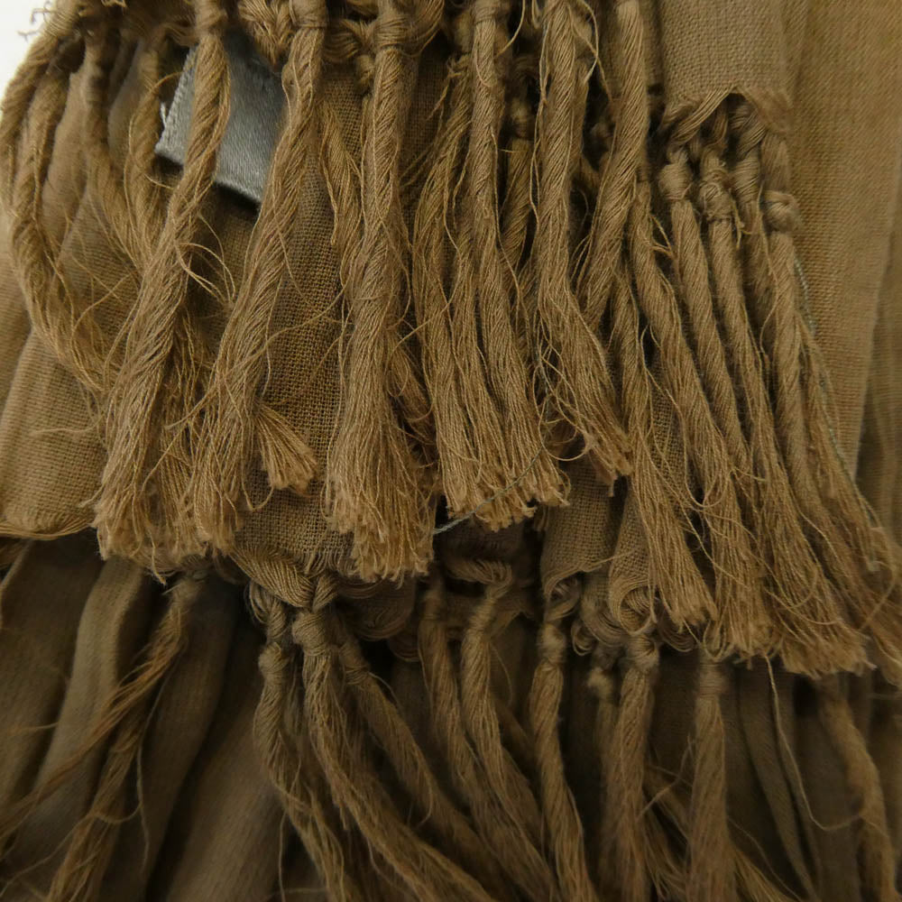 DIOR HOMME ディオールオム 05SS エディ期 フリンジ コットン ストール マフラー ブラウン系【中古】