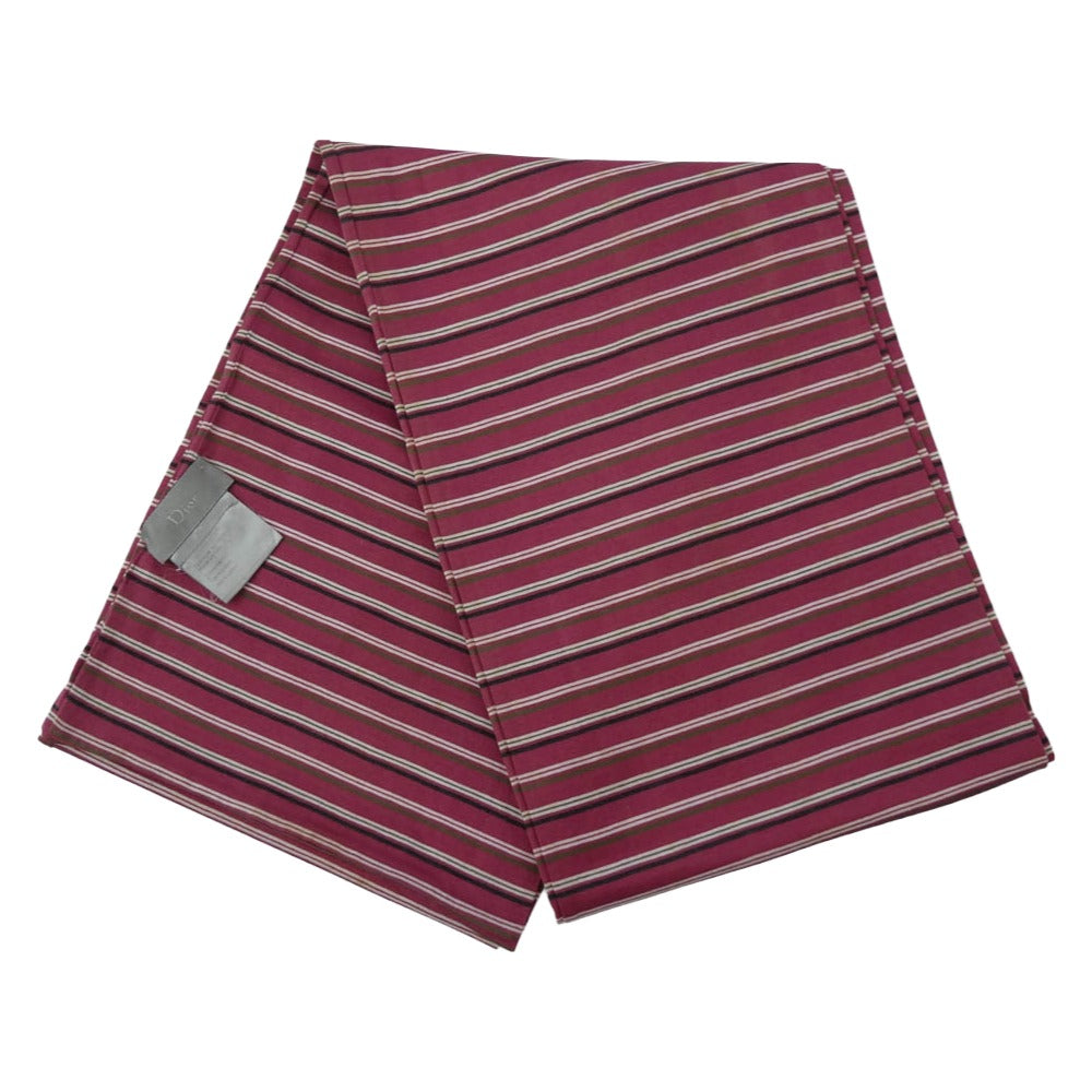 DIOR HOMME ディオールオム 05SS 5EH3090148 エディ期 ボーダー コットン ストール ピンク系【中古】