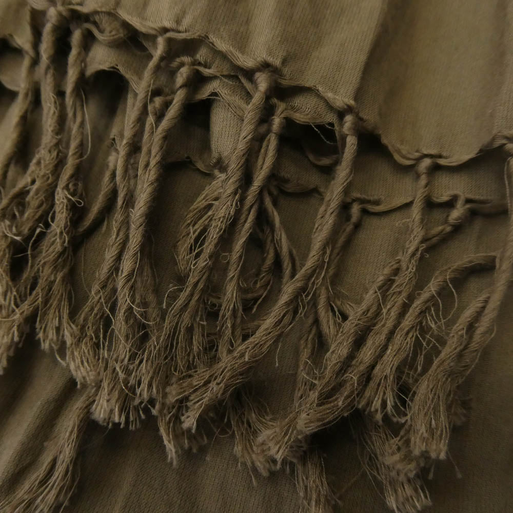 DIOR HOMME ディオールオム 05SS エディ期 フリンジ コットン ストール マフラー ブラウン系【中古】