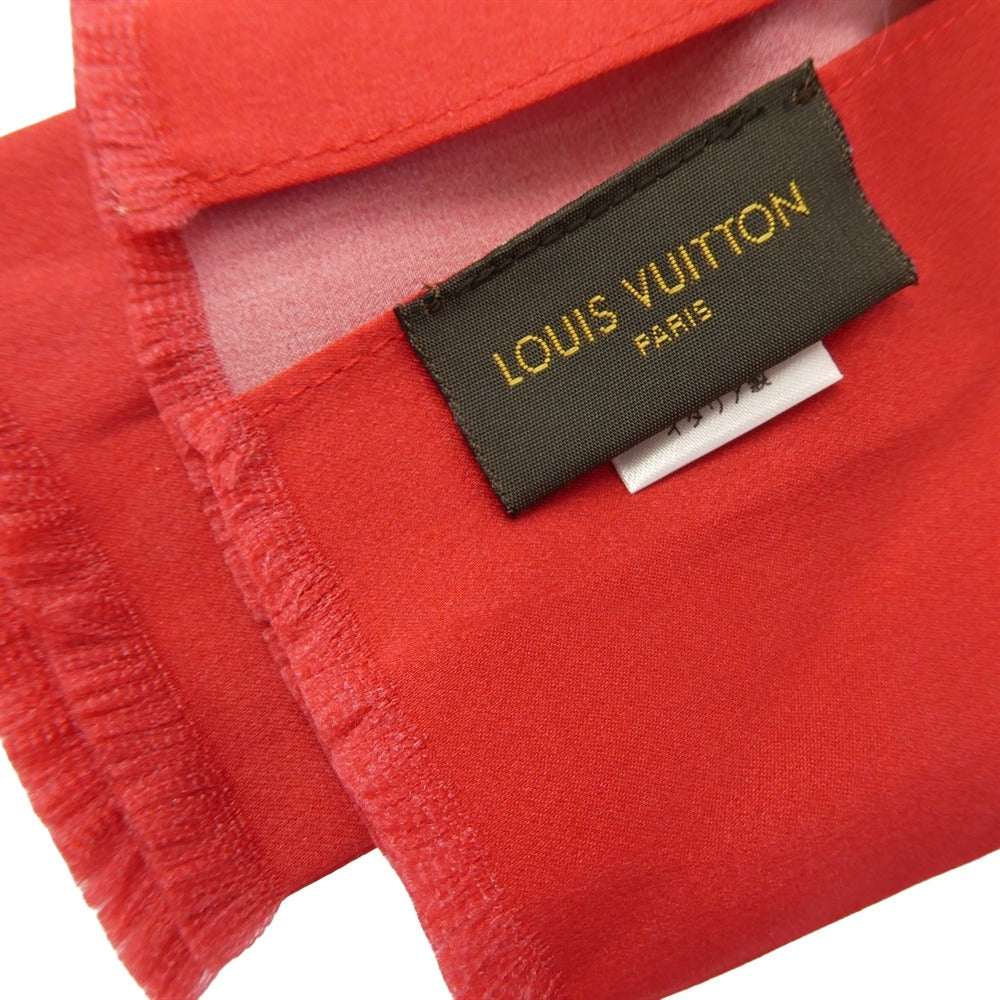 LOUIS VUITTON ルイ・ヴィトン MP1709 キムジョーンズ期 ツル シルク スカーフ ストール レッド系【中古】