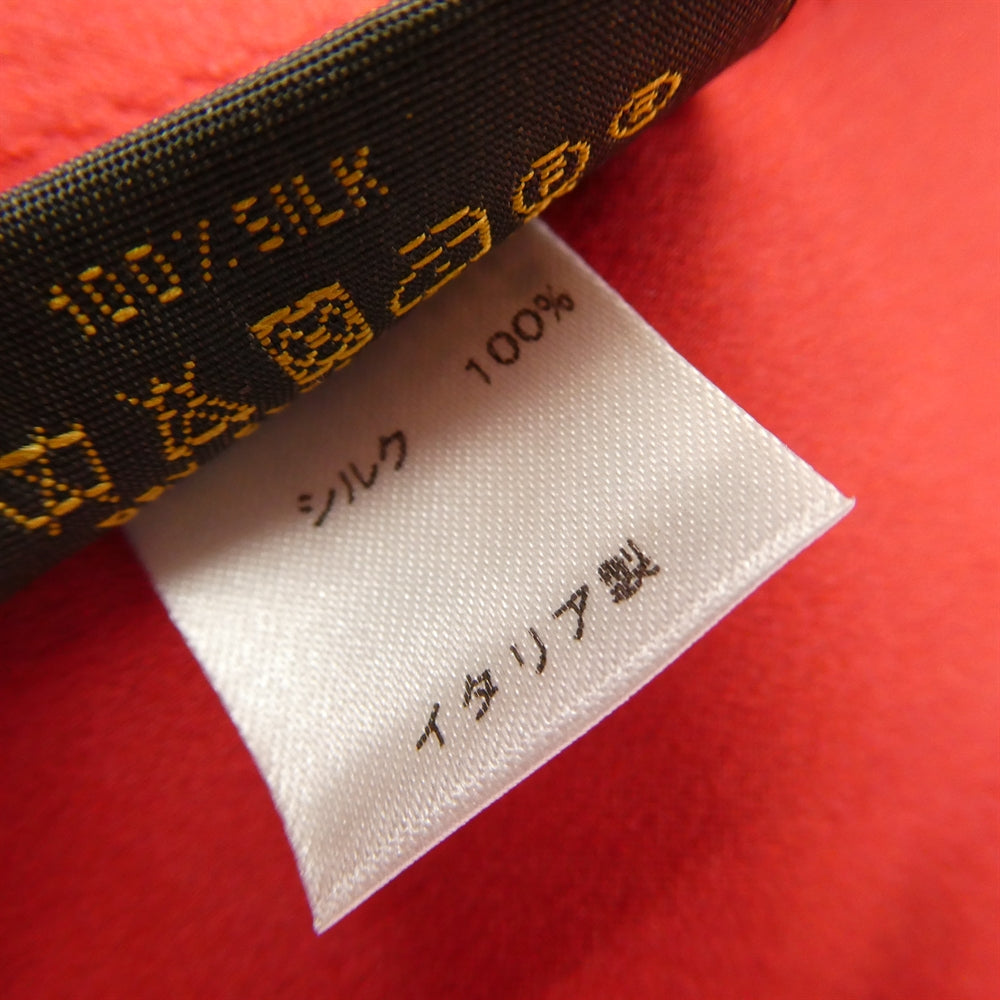 LOUIS VUITTON ルイ・ヴィトン MP1709 キムジョーンズ期 ツル シルク スカーフ ストール レッド系【中古】