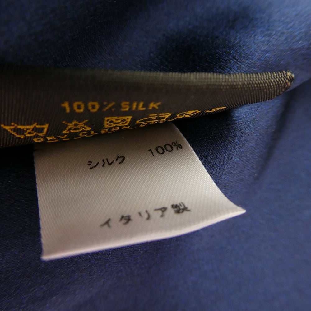 LOUIS VUITTON ルイ・ヴィトン MP1708 キムジョーンズ期 フローラルパンサー シルク スカーフ ストール ネイビー系【中古】