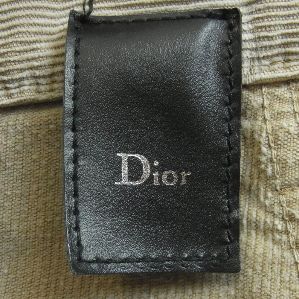 DIOR HOMME ディオールオム 04AW 4HH1016607 エディ期 ダメージ加工 コーデュロイ ボタンフライ ストレート パンツ ベージュ系 33【中古】