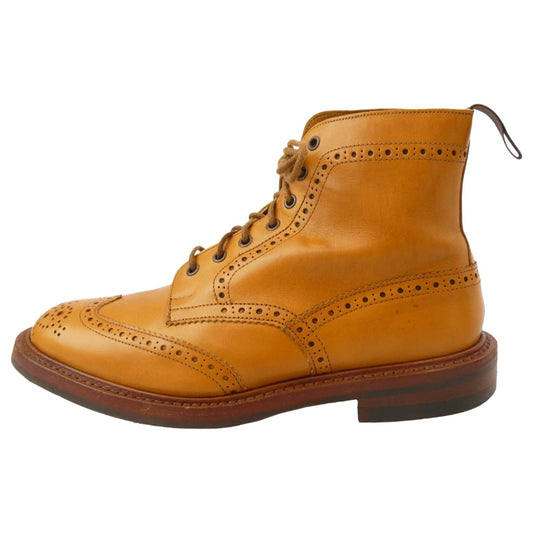 Tricker's トリッカーズ M2508 MALTON モールトン ダイナイトソール ウイングチップ カントリー レザー ブーツ ライトブラウン系 10【中古】