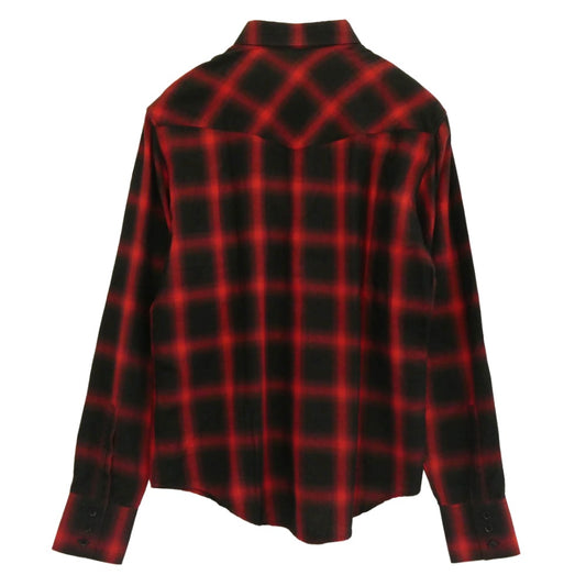 SAINT LAURENT サンローラン 16AW 455166 Y729B エディ期 オンブレチェック 長袖 シャツ レッド系 39【中古】