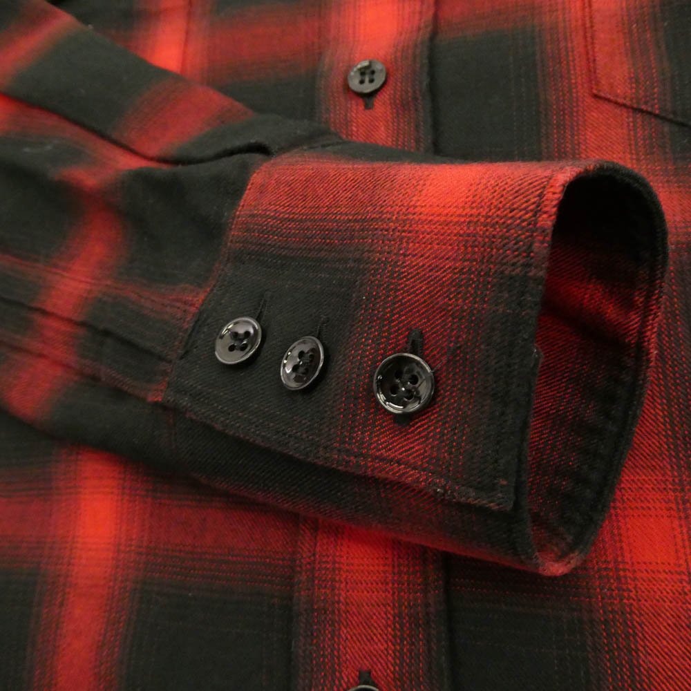 SAINT LAURENT サンローラン 16AW 455166 Y729B エディ期 オンブレチェック 長袖 シャツ レッド系 39【中古】