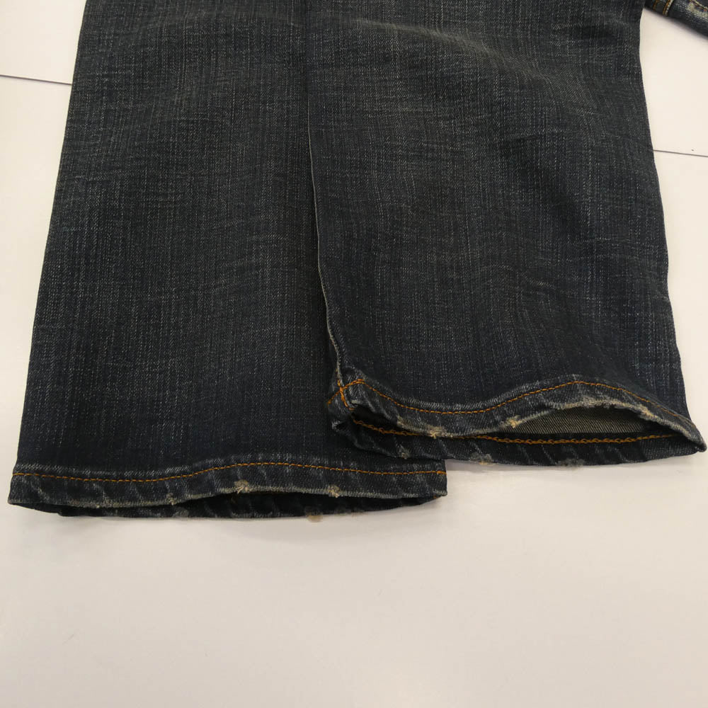 DIOR HOMME ディオールオム 133D016TX995 JAKE ジェイク ヴィンテージ加工 ボタンフライ ストレートスリム スキニー デニム パンツ インディゴブルー系 33【美品】【中古】