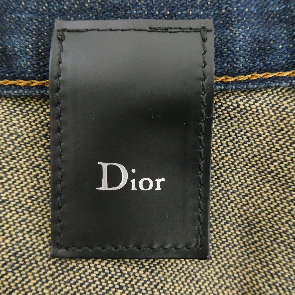 DIOR HOMME ディオールオム 07SS 7E31110610197 エディ期 アンダーマイカー加工 ボタンフライ ダメージ スキニー デニム パンツ インディゴブルー系 31【美品】【中古】