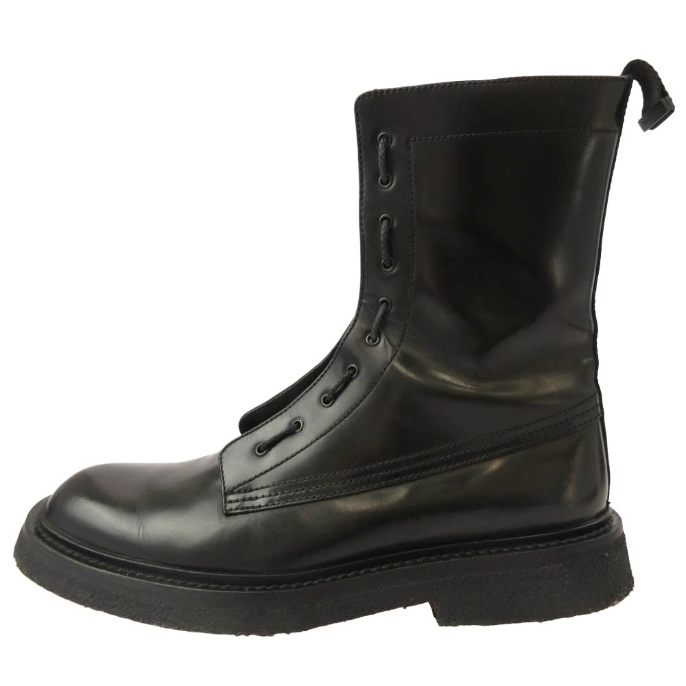DIOR HOMME ディオールオム 07AW エディ期 レザー コンバット ブーツ ブラック系 43【中古】