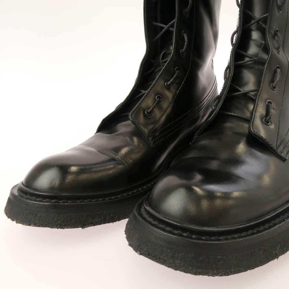 DIOR HOMME ディオールオム 07AW エディ期 レザー コンバット ブーツ ブラック系 43【中古】