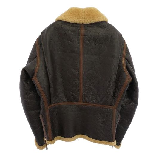 The REAL McCOY'S ザリアルマッコイズ 43-13616-AF B-6 ムートン ボマー ボア レザー フライト ジャケット ブラウン系 38R【中古】