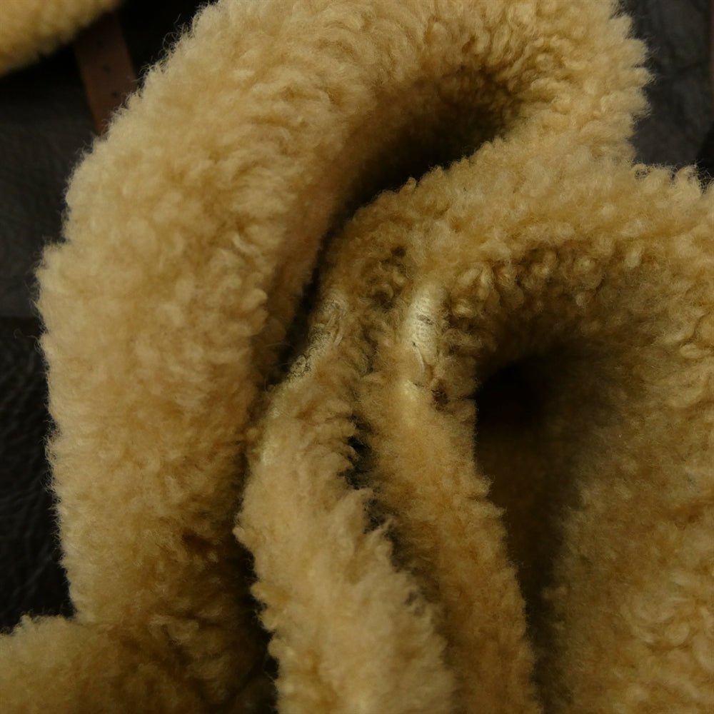 The REAL McCOY'S ザリアルマッコイズ 43-13616-AF B-6 ムートン ボマー ボア レザー フライト ジャケット ブラウン系 38R【中古】