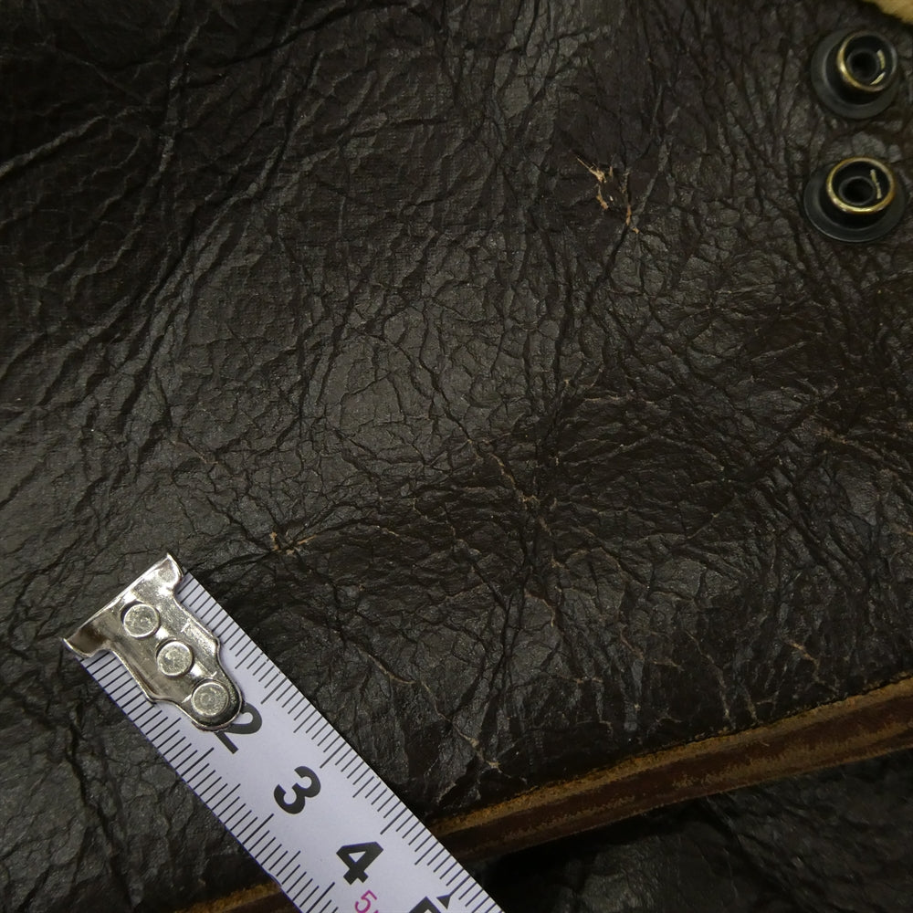 The REAL McCOY'S ザリアルマッコイズ 43-13616-AF B-6 ムートン ボマー ボア レザー フライト ジャケット ブラウン系 38R【中古】