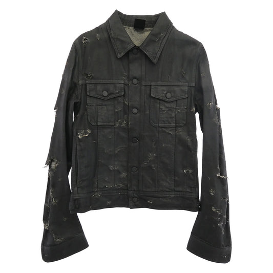 DIOR HOMME ディオールオム 04SS 4EH1049686 エディ期 コーティング デストロイ デニム ジャケット ブラック系 48【中古】